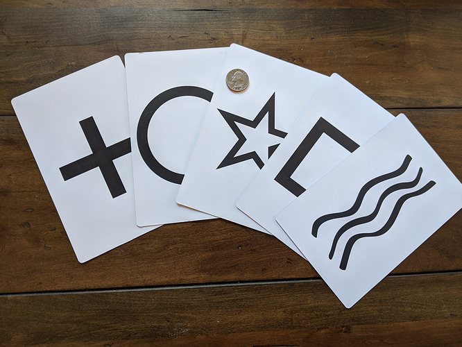 Custom jumbo Zener cards